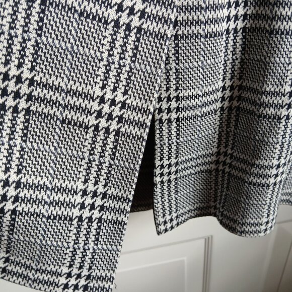 Zara Man Black and White Plaid Mid Length Trench Coat Size Medium - Picture 8 of 11